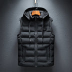 Evan – Fleece-Lined Hooded Vest Black