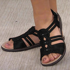 Stylish Orthopedic Flat Sandals With Arch Support Black