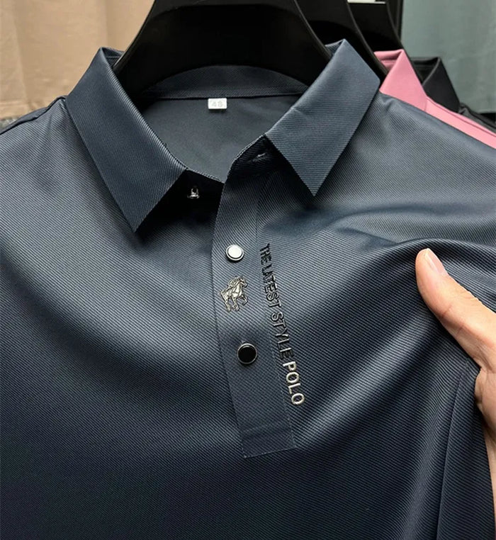 Men's Wrinkle-Free Polo T-Shirt Marine Blue
