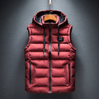 Evan – Fleece-Lined Hooded Vest Red