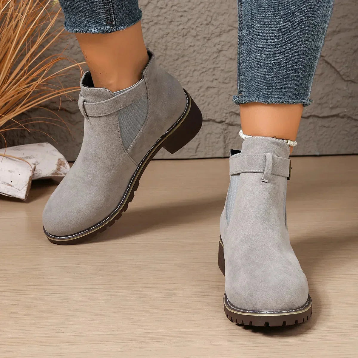 Women's Stylish Buckle Ankle Boots