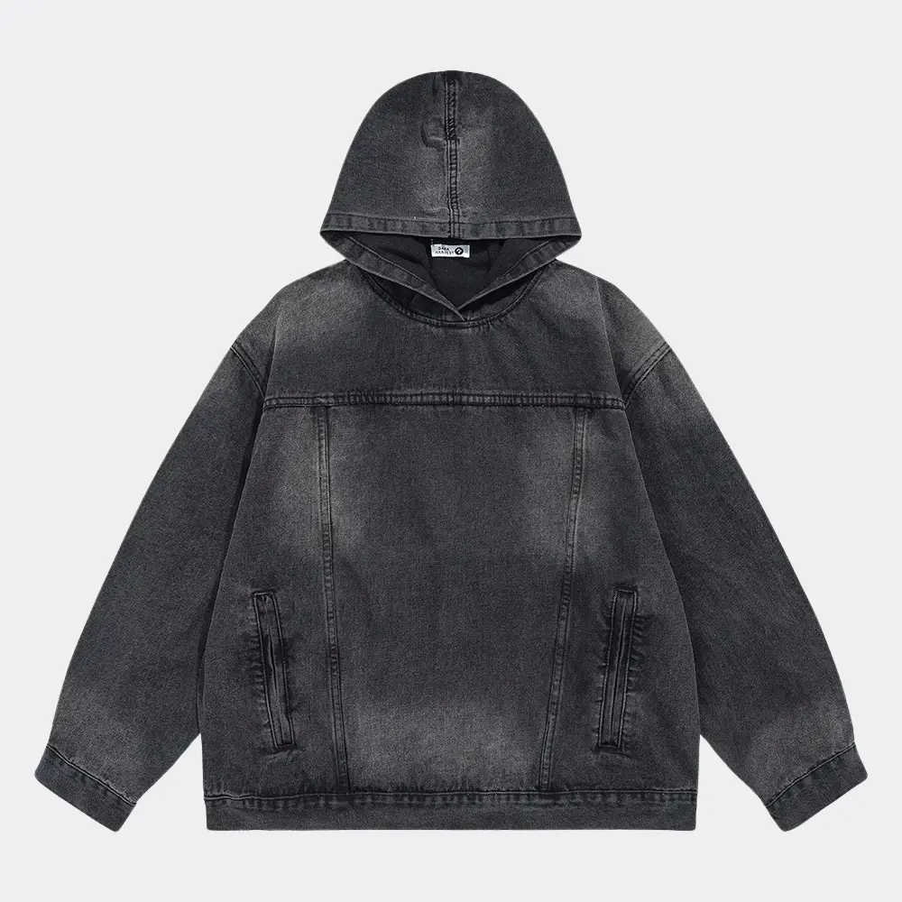 Denim Hoodie for Ultimate Comfort Black
