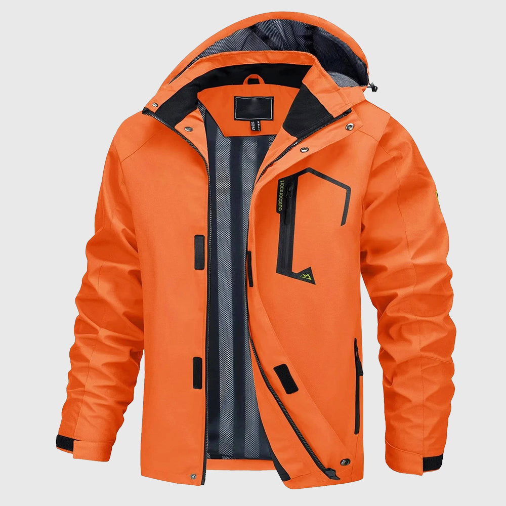 Men's Waterproof Hooded Jacket with Mesh Lining