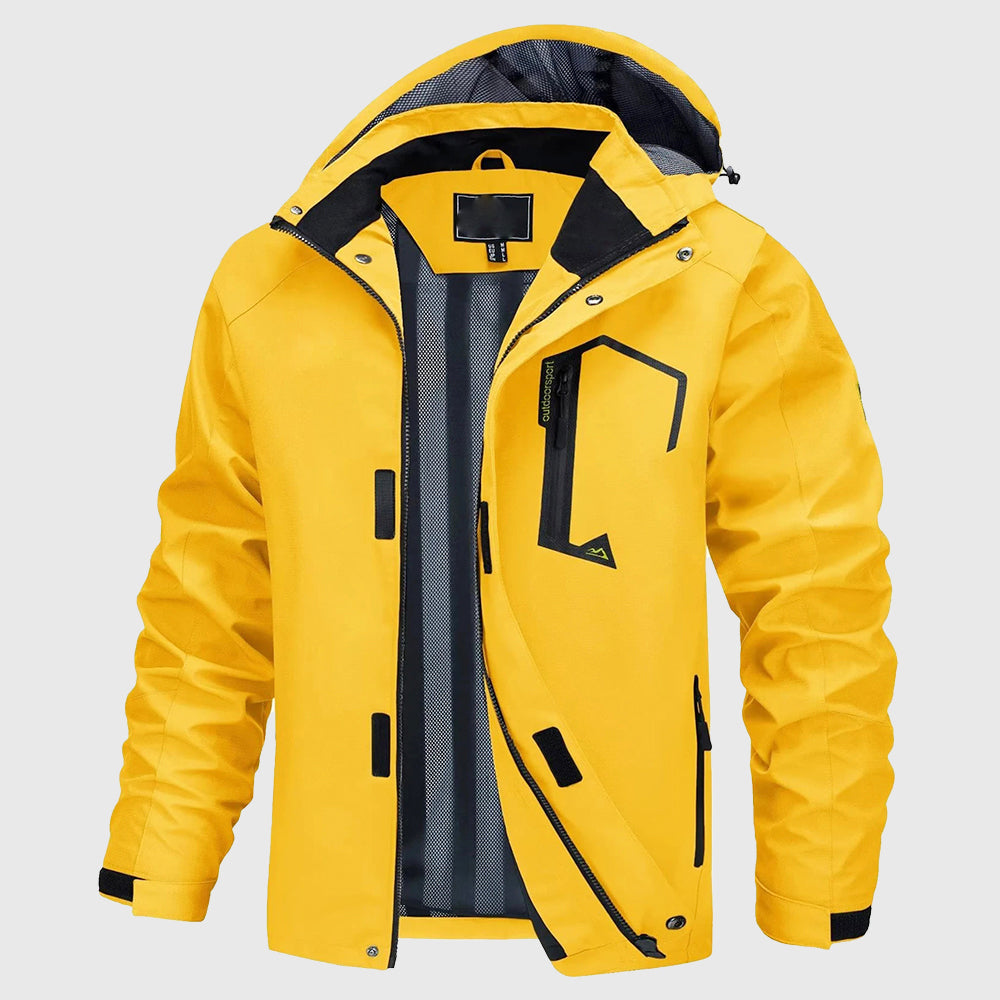 Men's Waterproof Hooded Jacket with Mesh Lining