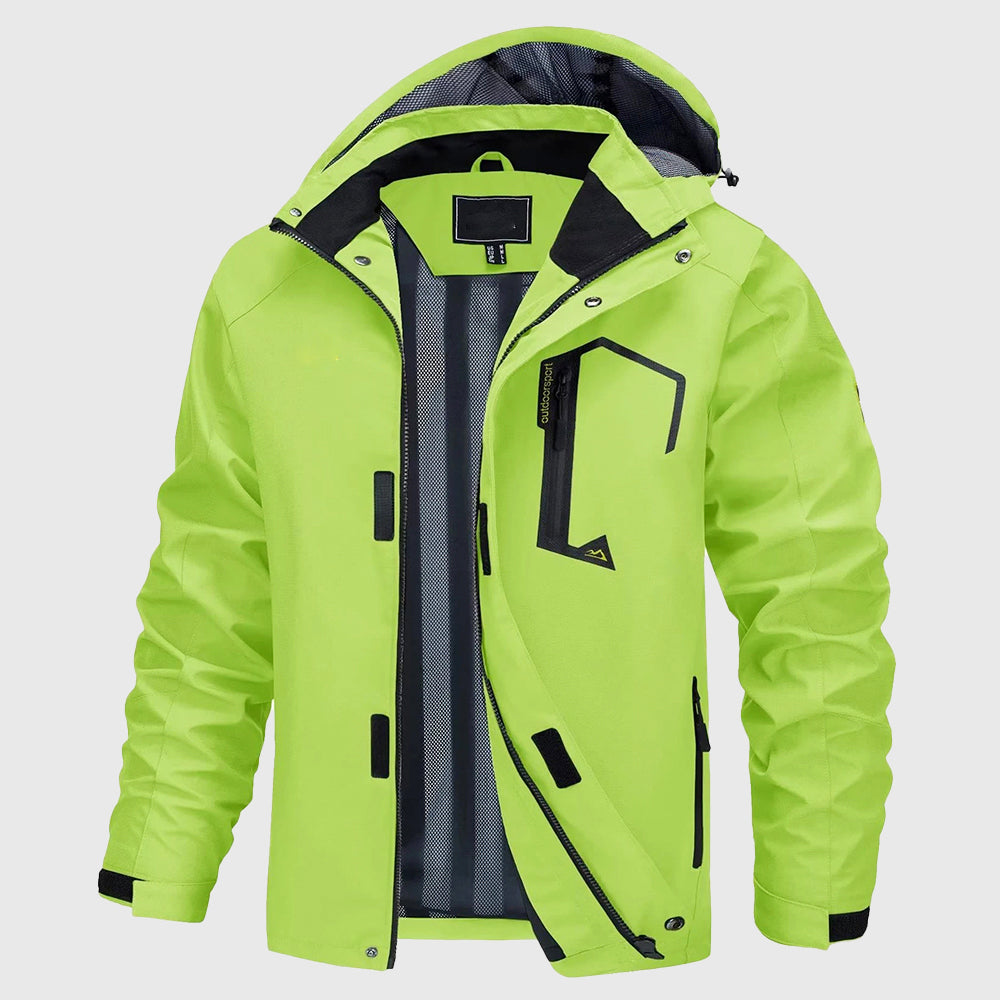 Men's Waterproof Hooded Jacket with Mesh Lining