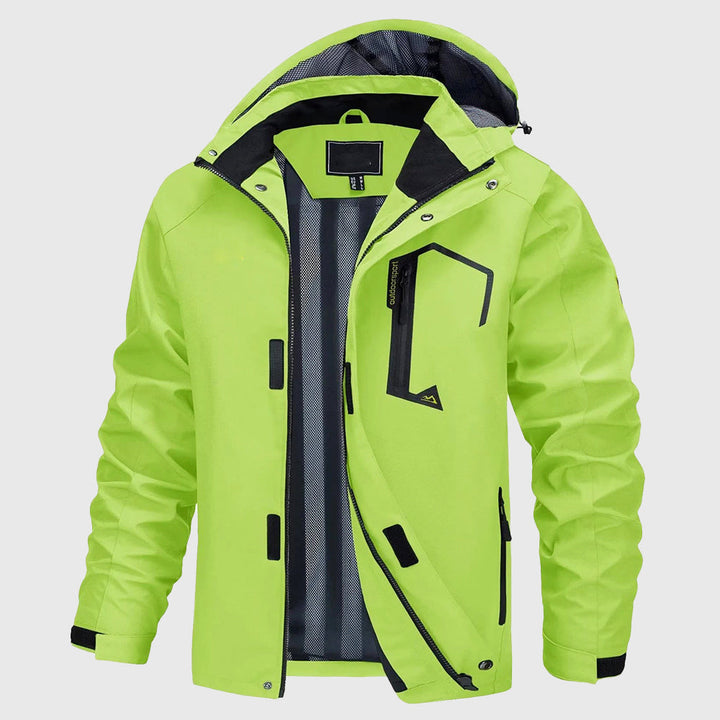 Men's Waterproof Hooded Jacket with Mesh Lining