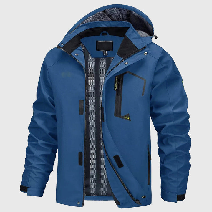 Men's Waterproof Hooded Jacket with Mesh Lining
