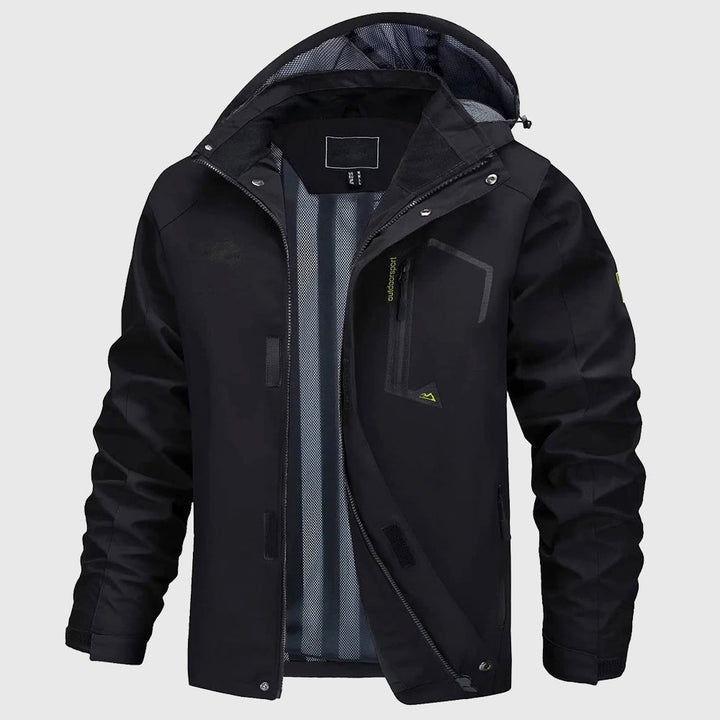 Men's Waterproof Hooded Jacket with Mesh Lining