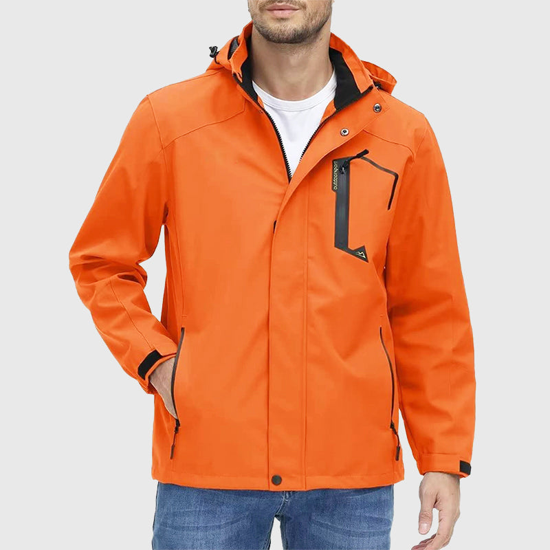Men's Waterproof Hooded Jacket with Mesh Lining