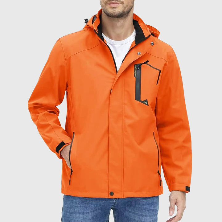 Men's Waterproof Hooded Jacket with Mesh Lining