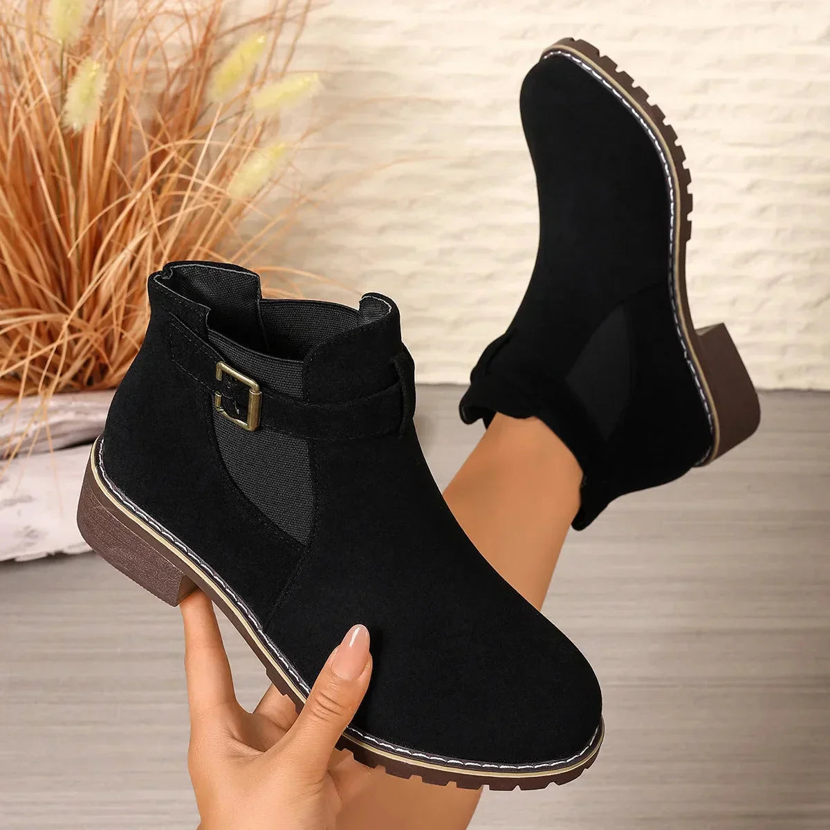 Women's Stylish Buckle Ankle Boots