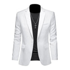 Mens Stylish Single Breasted Blazer Smart Casual For Men White
