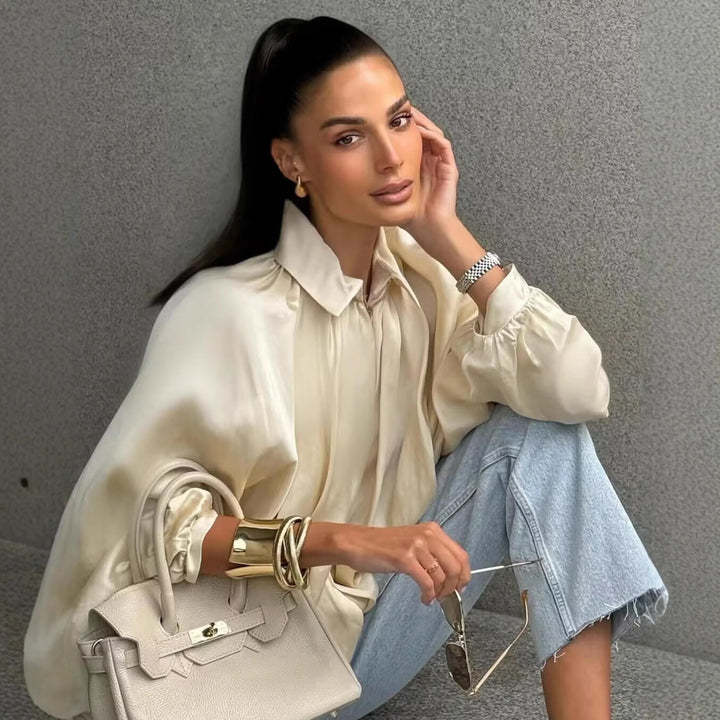 Giacca bomber oversize da donna con maniche a pipistrello imbottite