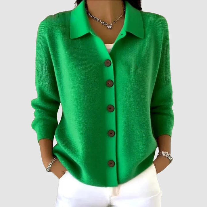 Women's Collared Button Front Knit Cardigan Sweater