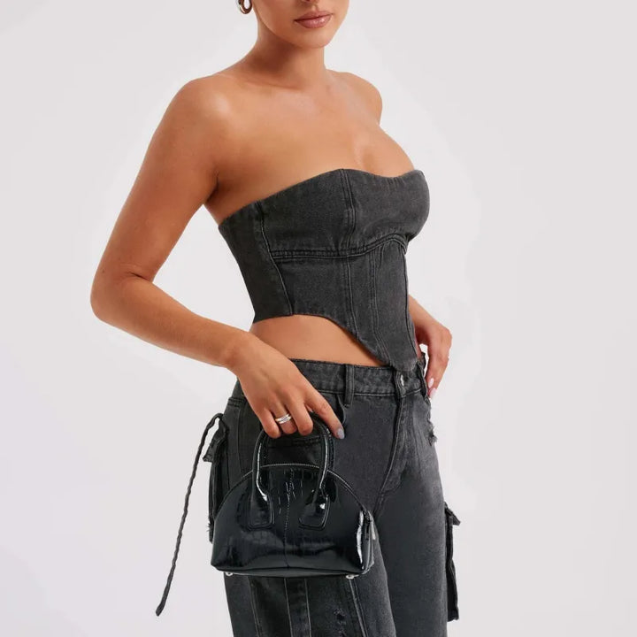 Women's Low Rise Distressed Utility Cargo Jeans