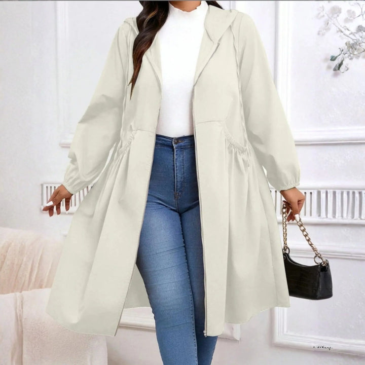 Women's Plus Size Zip-Up Hooded Coat