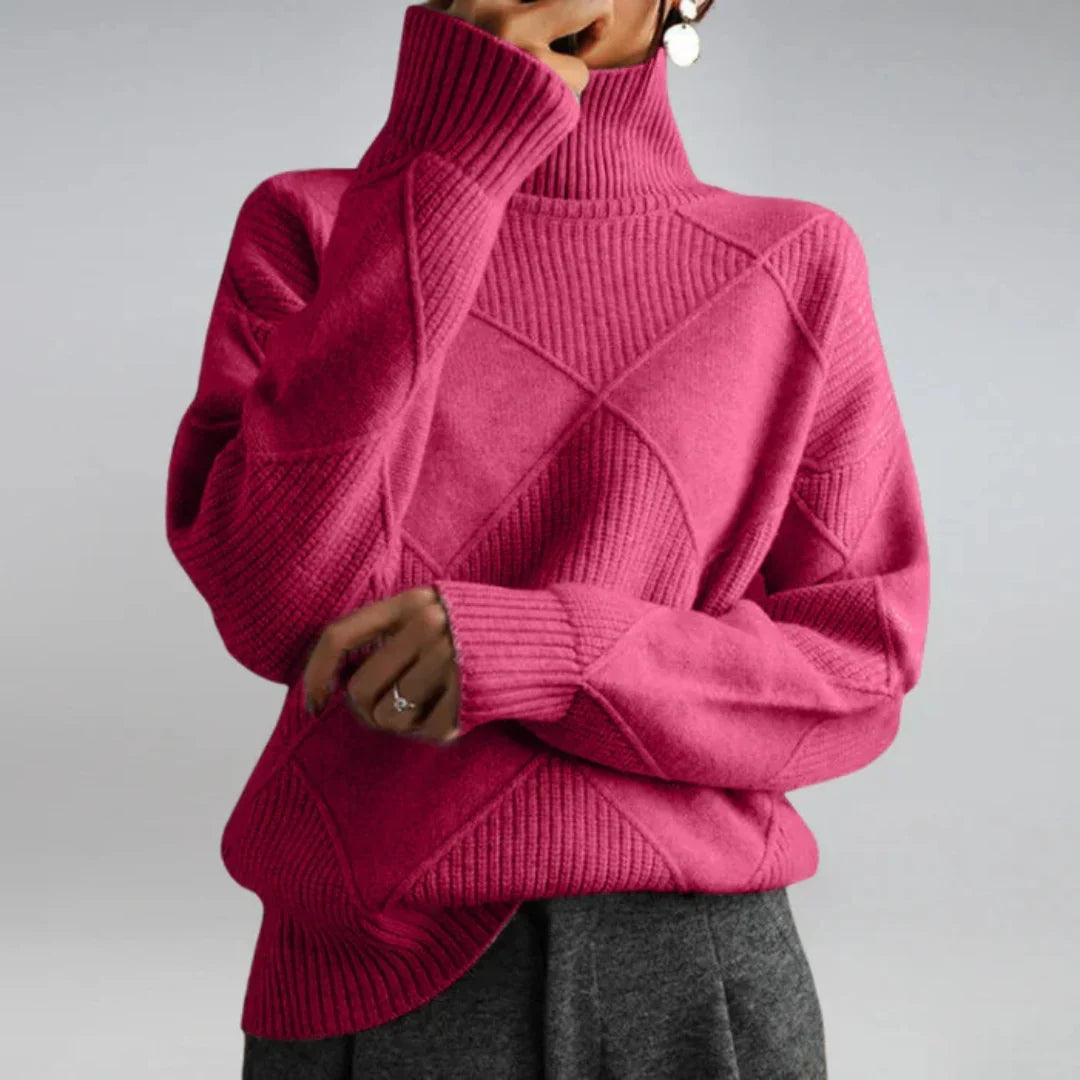 Women's Cashmere Blend Turtleneck Long Sleeve Sweater