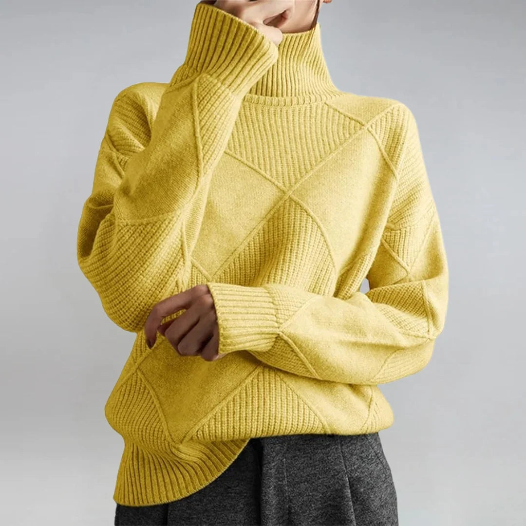 Women's Cashmere Blend Turtleneck Long Sleeve Sweater
