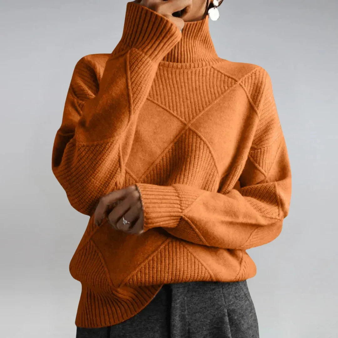 Women's Cashmere Blend Turtleneck Long Sleeve Sweater