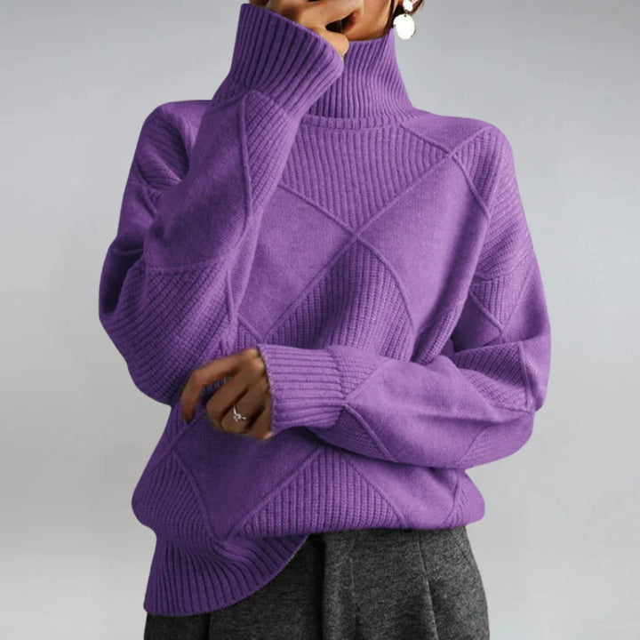 Women's Cashmere Blend Turtleneck Long Sleeve Sweater
