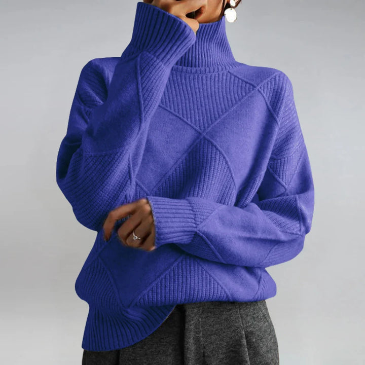 Women's Cashmere Blend Turtleneck Long Sleeve Sweater