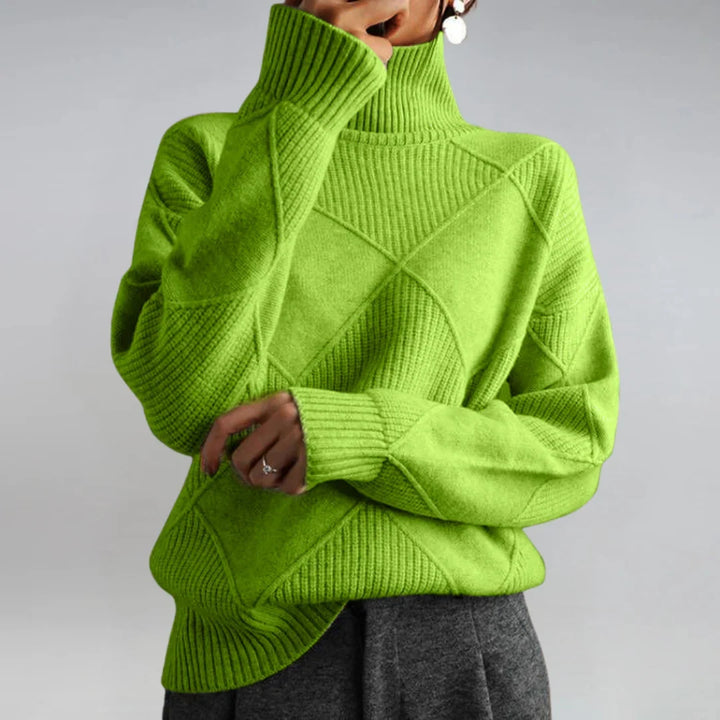 Women's Cashmere Blend Turtleneck Long Sleeve Sweater