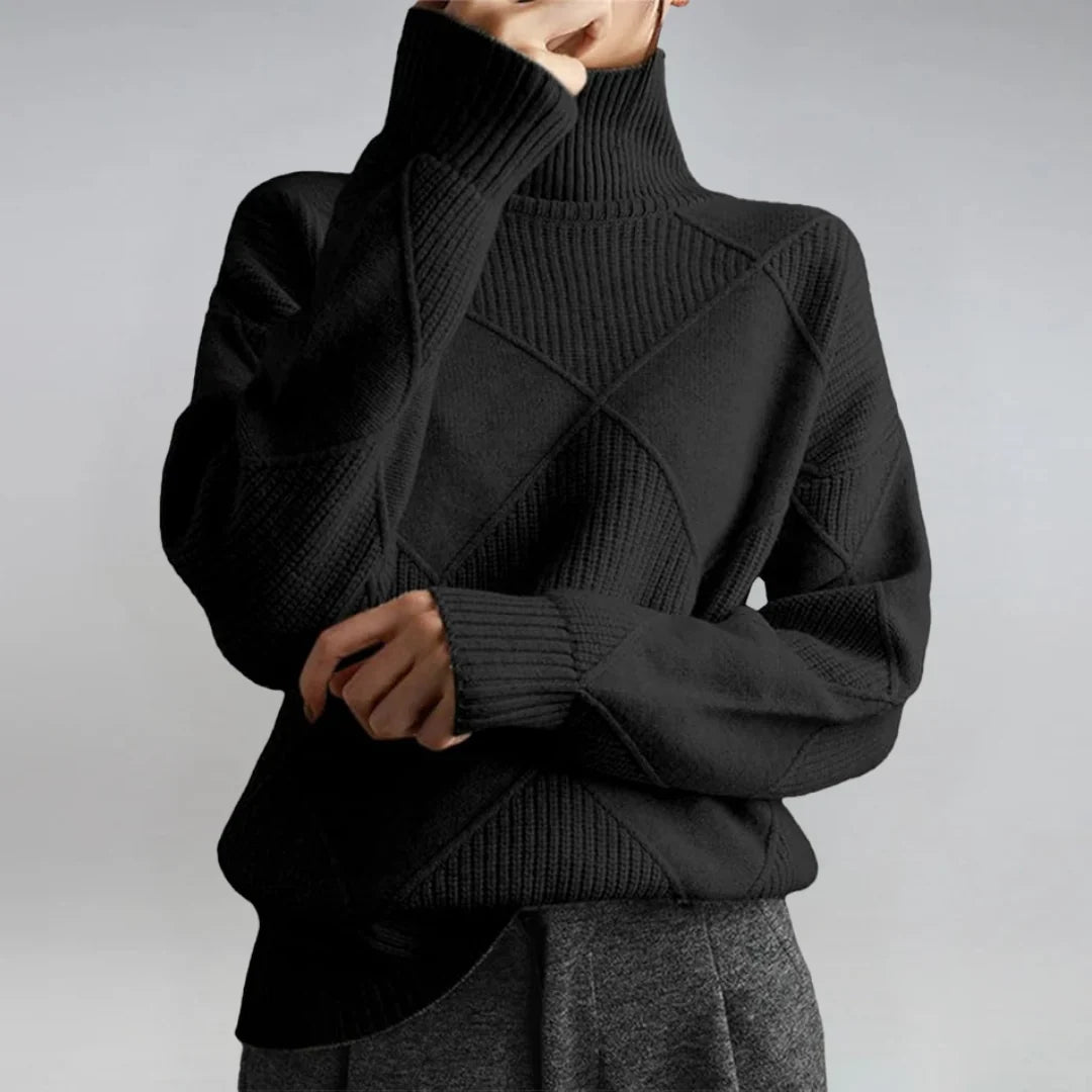 Women's Cashmere Blend Turtleneck Long Sleeve Sweater