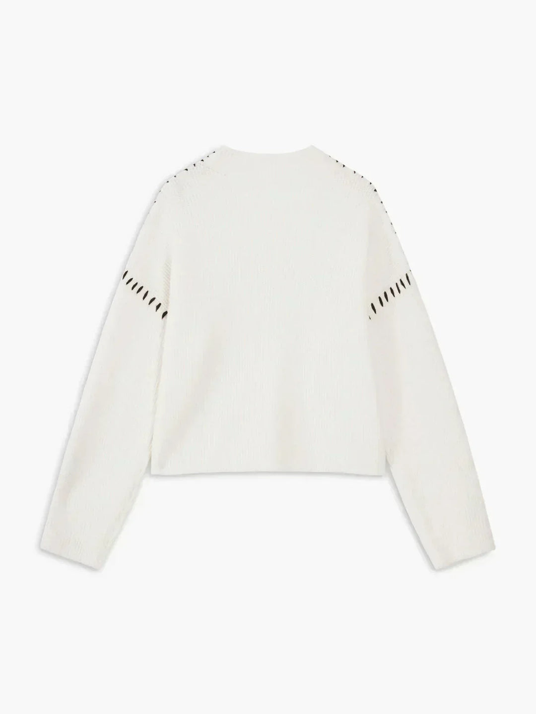 Women's Oversized Mock Neck Sweater with Whipstitch Detail