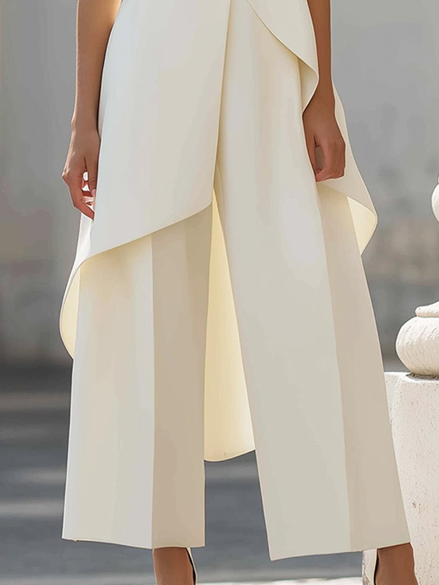 Mia | Women's High Neck Sleeveless Asymmetric Wide-Leg Outfit