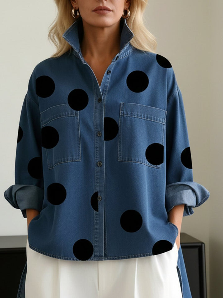 Lily | Naisten oversized-pilkkupaitapusero, pitkät hihat