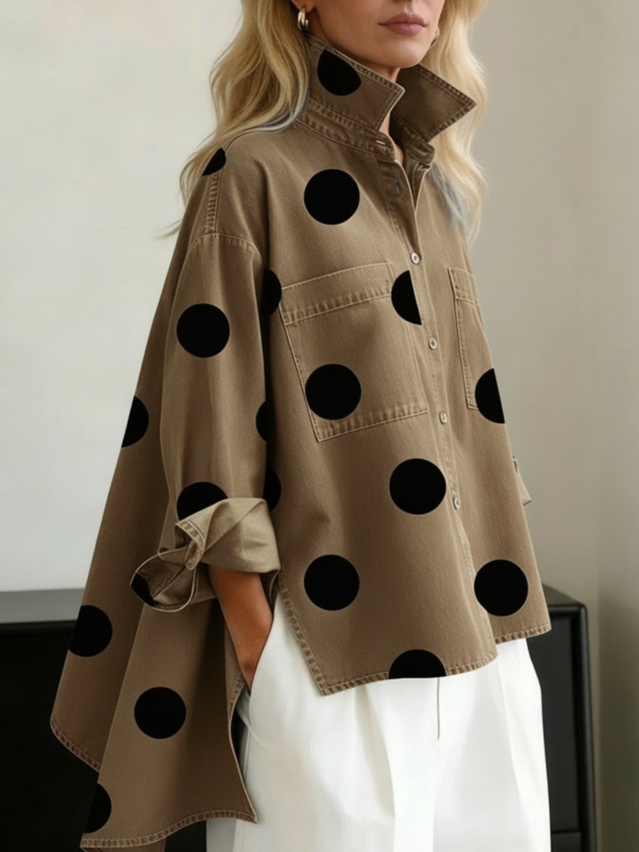 Lily | Naisten oversized-pilkkupaitapusero, pitkät hihat