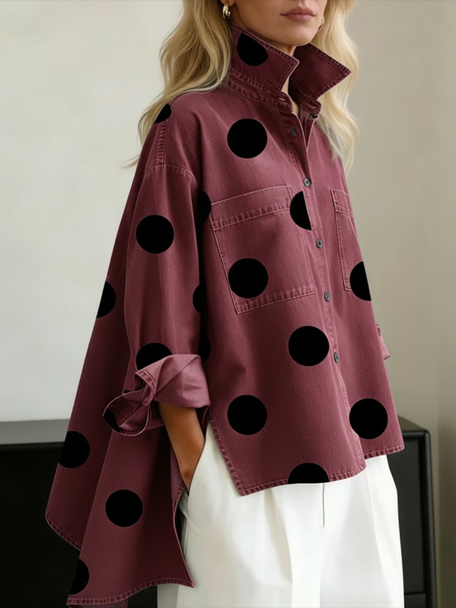 Lily | Naisten oversized-pilkkupaitapusero, pitkät hihat