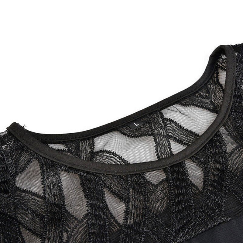 Mia | Vestido midi asimétrico con encaje para mujer talla grande