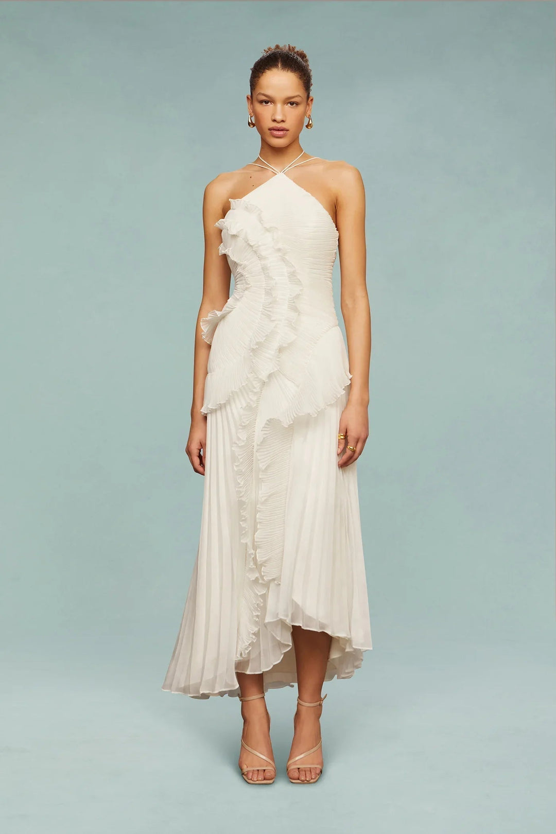 Brooklyn | Maxikleid mit Rüschen und Neckholder für Hochzeitsgäste, Damen
