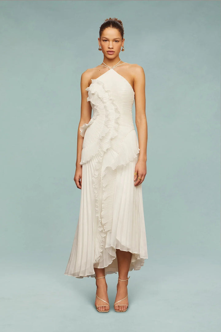 Brooklyn | Maxikleid mit Rüschen und Neckholder für Hochzeitsgäste, Damen