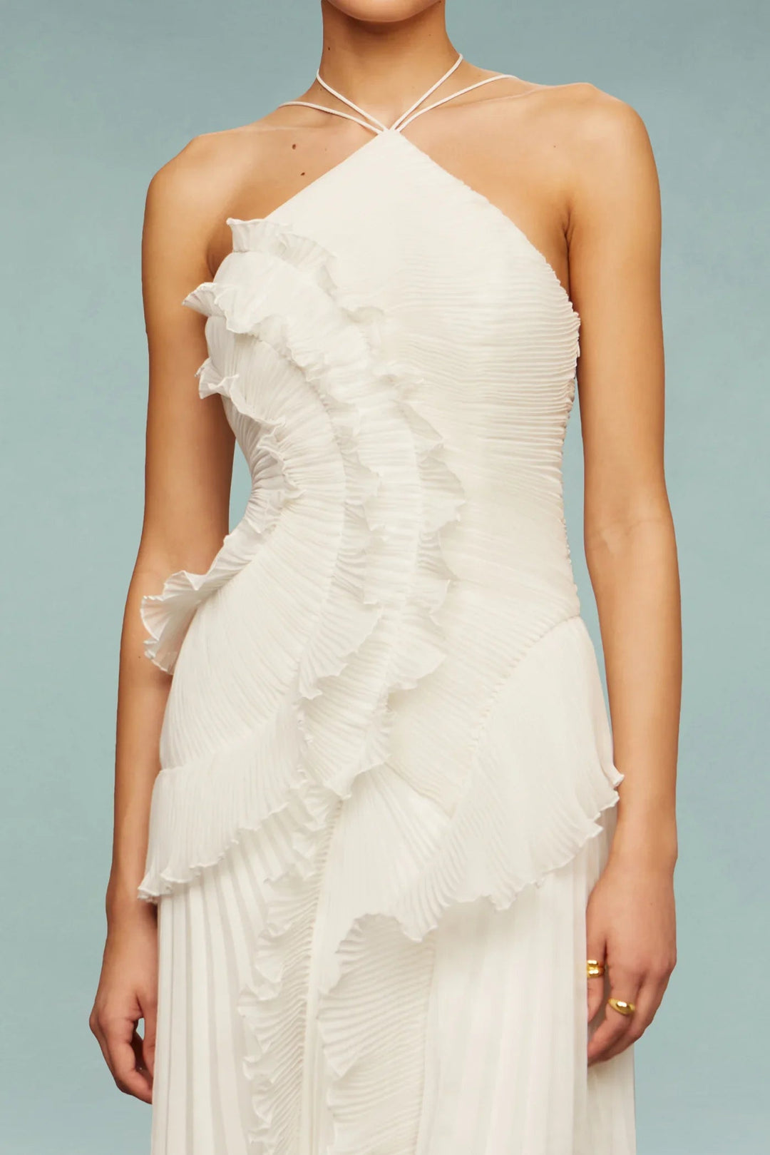 Brooklyn | Maxikleid mit Rüschen und Neckholder für Hochzeitsgäste, Damen