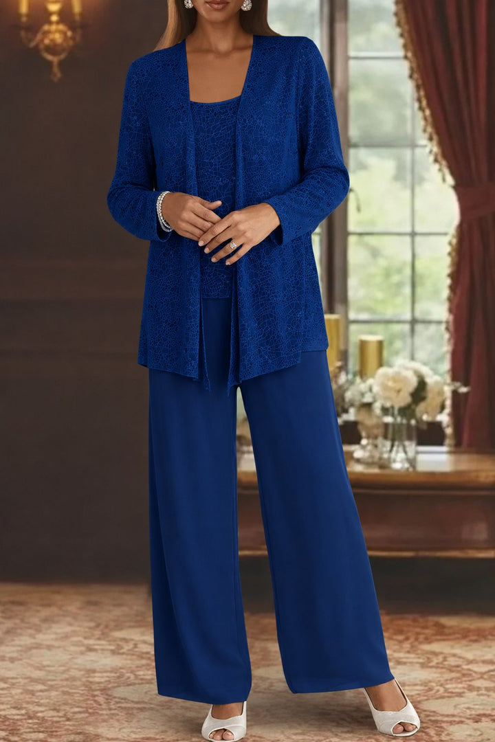 Phoebe | Conjunto de tres piezas con lentejuelas y pantalón de pierna ancha para mujer