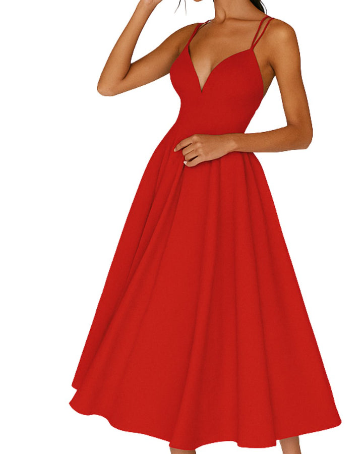 Lily | Vestido de boda midi con tirantes finos y escote corazón para mujer