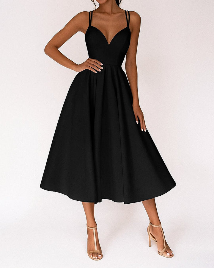 Lily | Vestido de boda midi con tirantes finos y escote corazón para mujer