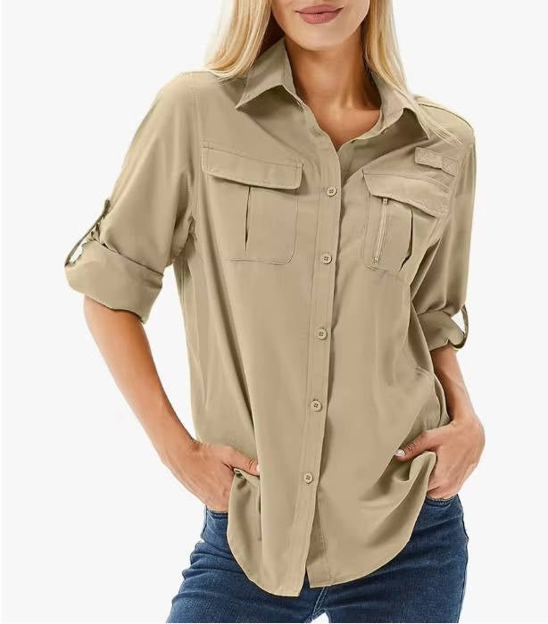 Phoebe | Women's UPF 50 Sun Protection Roll-Up Hiking Shirt