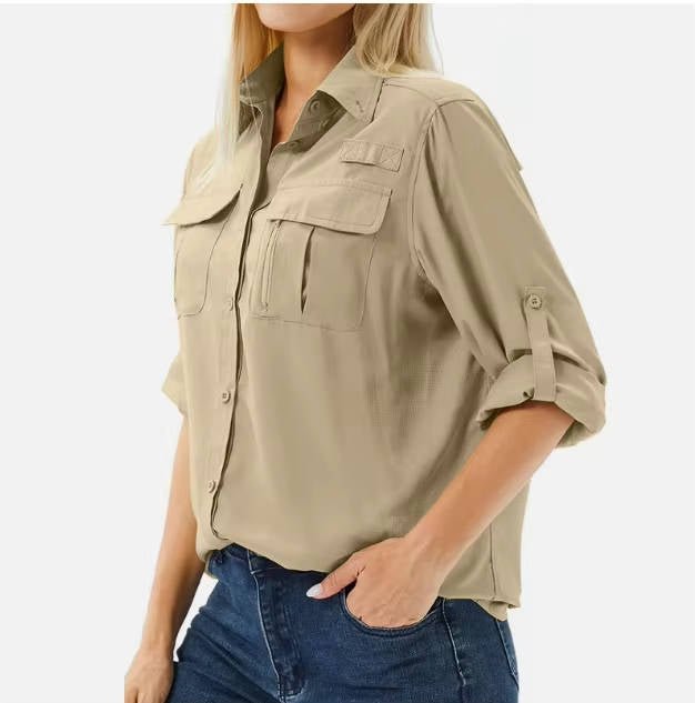 Phoebe | Women's UPF 50 Sun Protection Roll-Up Hiking Shirt