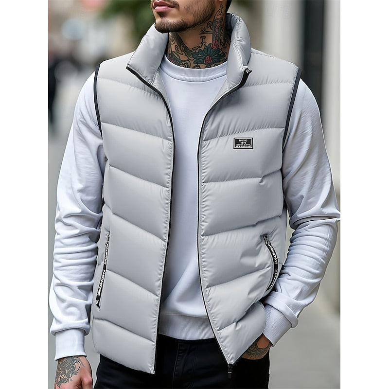 Herengewatteerd puffer-gilet