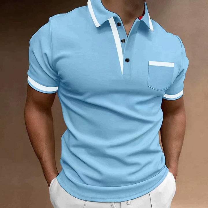 Men's Golf Short Sleeve Polo with Chest Pocket