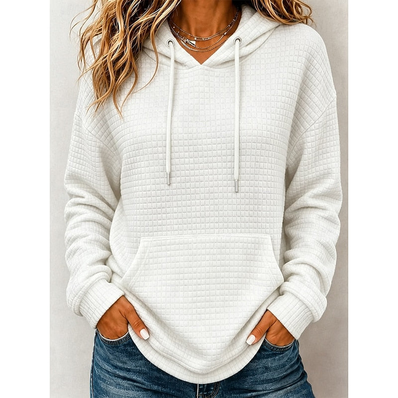 Women's Textured Drawstring Hoodie