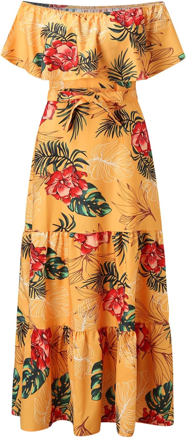 Women's Yellow Maxi Dress-MODAUTLET