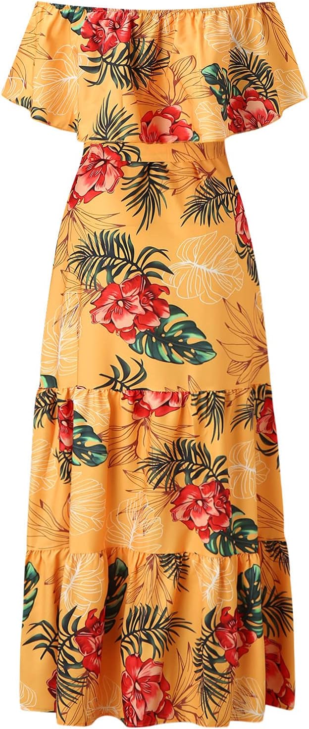Women's Yellow Maxi Dress-MODAUTLET