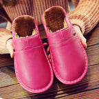 Women's Waterproof Leather Slippers Pink
