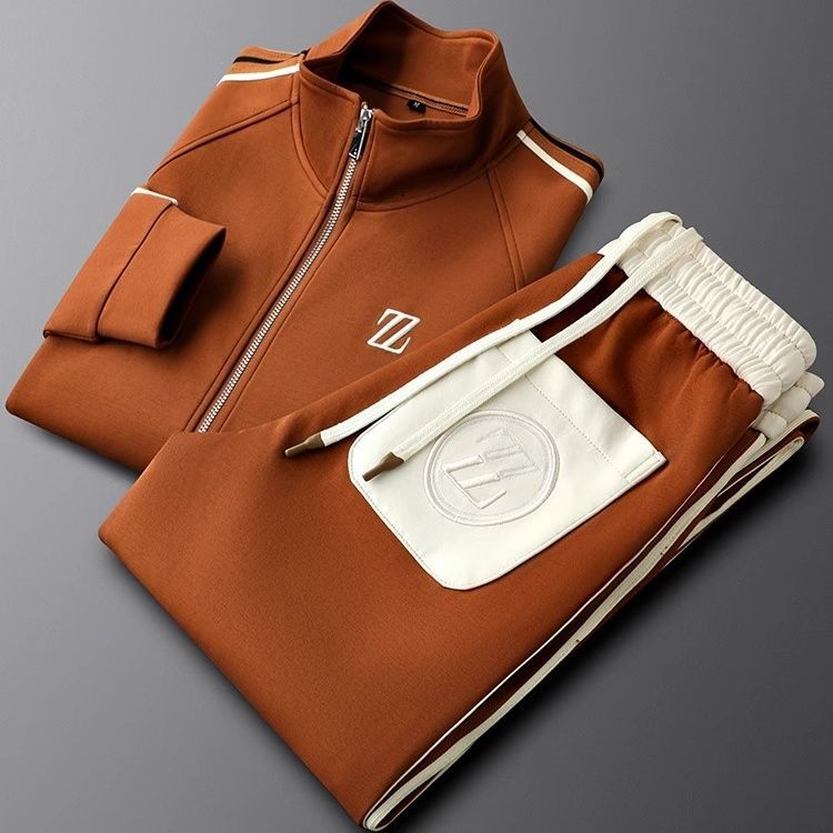 Men’s 2 Piece Tracksuit Set - Comfort & Style Chestnut Brown